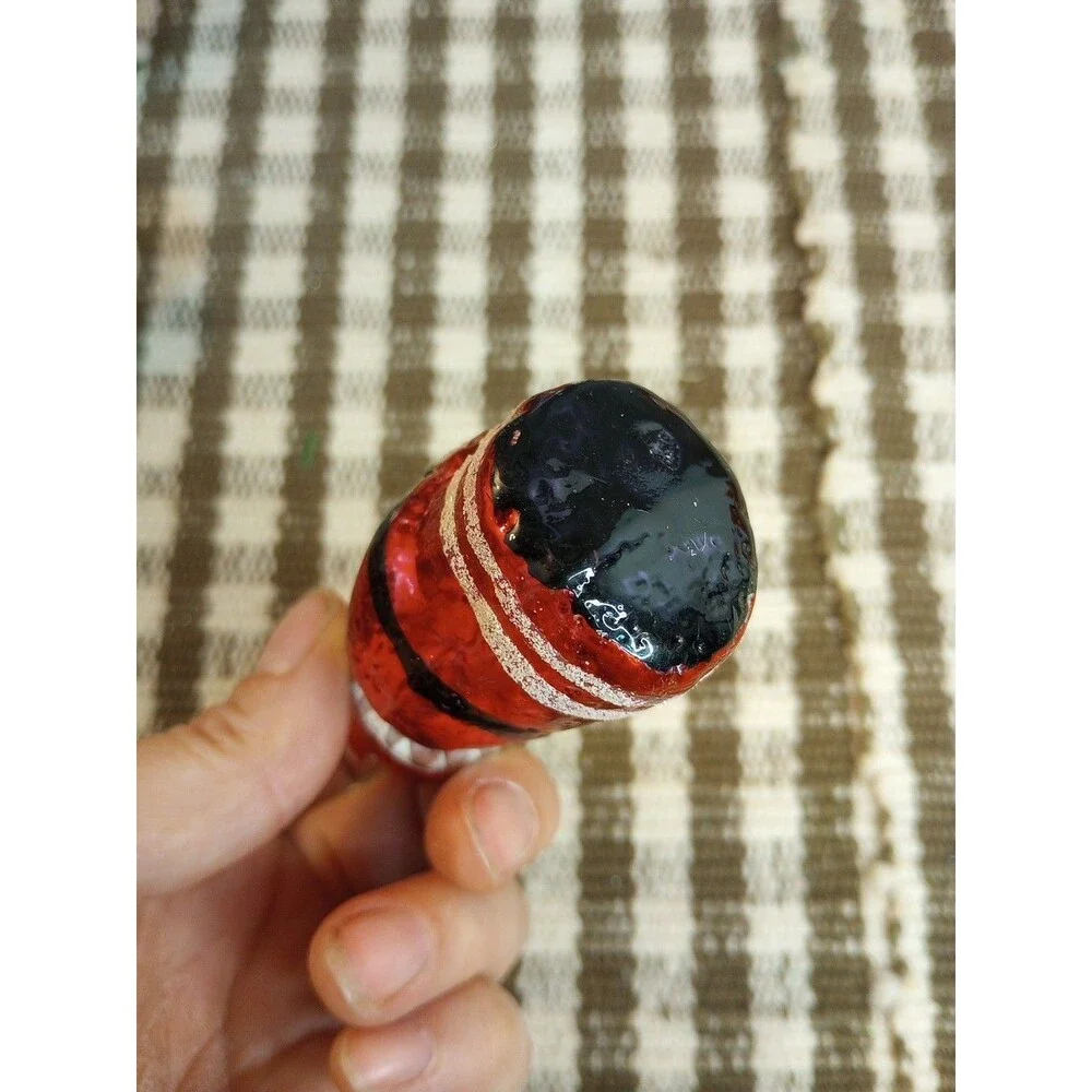 Vintage Mercury Glass Christmas Tree Ornament Small Santa Holiday Decor